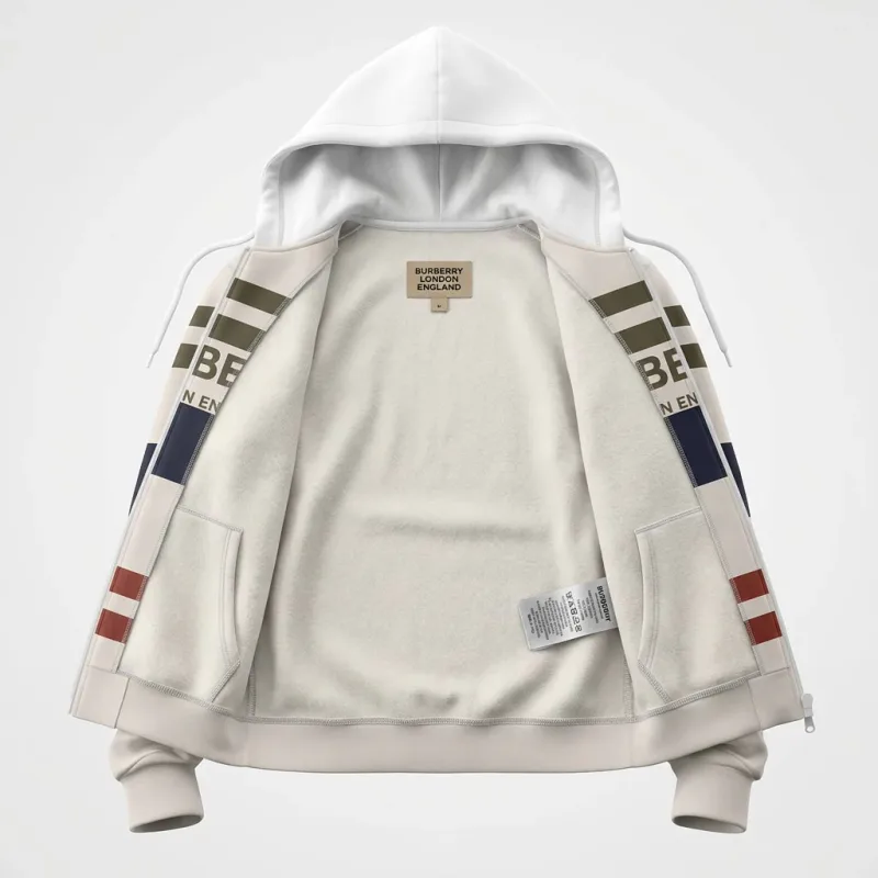 Burberry London Striped Logo Hoodie