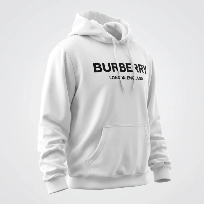 Burberry London England Logo Hoodie White