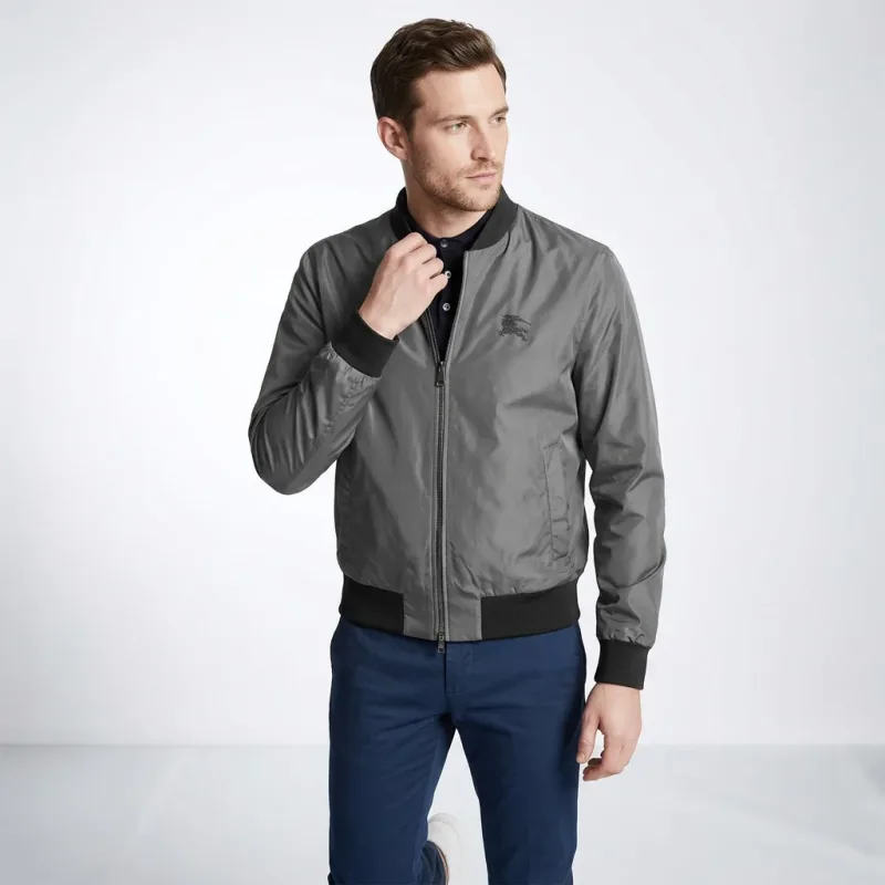 Burberry Reversible Bomber Jacket in Stone Grey