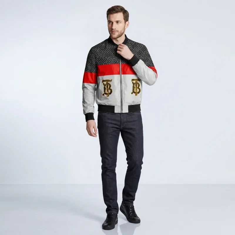 Burberry Monogram Colorblock Bomber Jacket