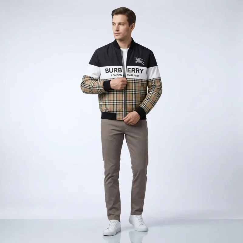 Burberry Logo Check Harrington Jacket