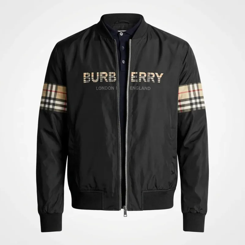 Burberry Check Detail Bomber Jacket