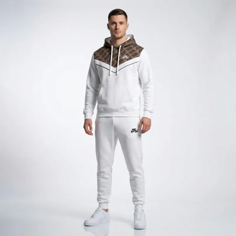 Chevron Monogram Full-Zip Hoodie Tracksuit