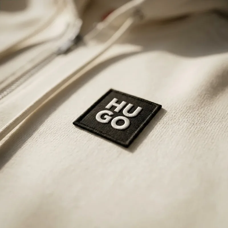 HUGO Cream Full-Zip Hoodie