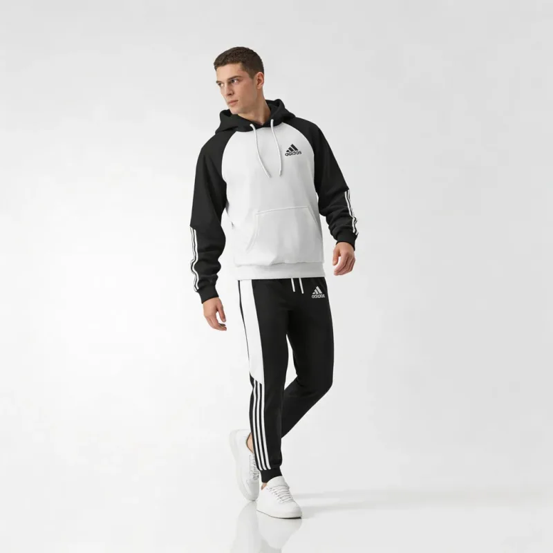 Premium Colorblock Tracksuit with Three-Stripe Detail