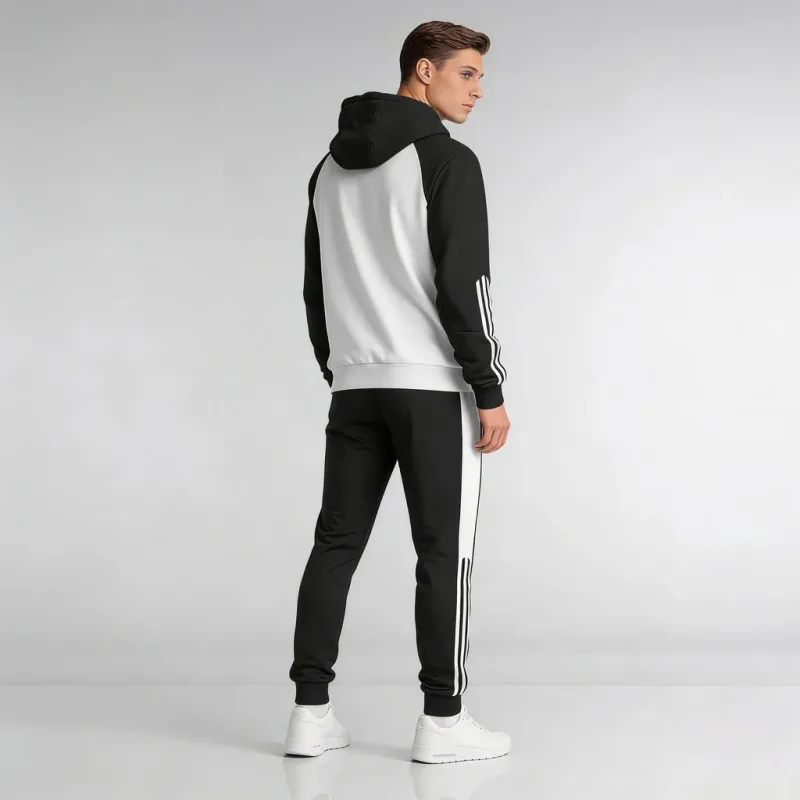 Premium Colorblock Tracksuit with Three-Stripe Detail