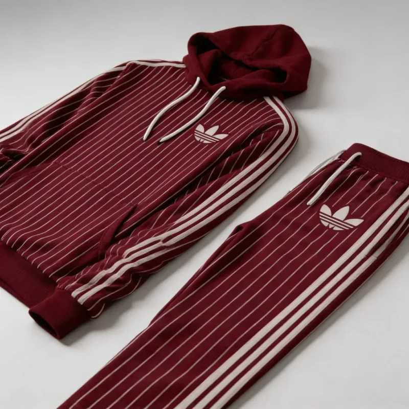 Adidas Originals Pinstripe Tracksuit Burgundy