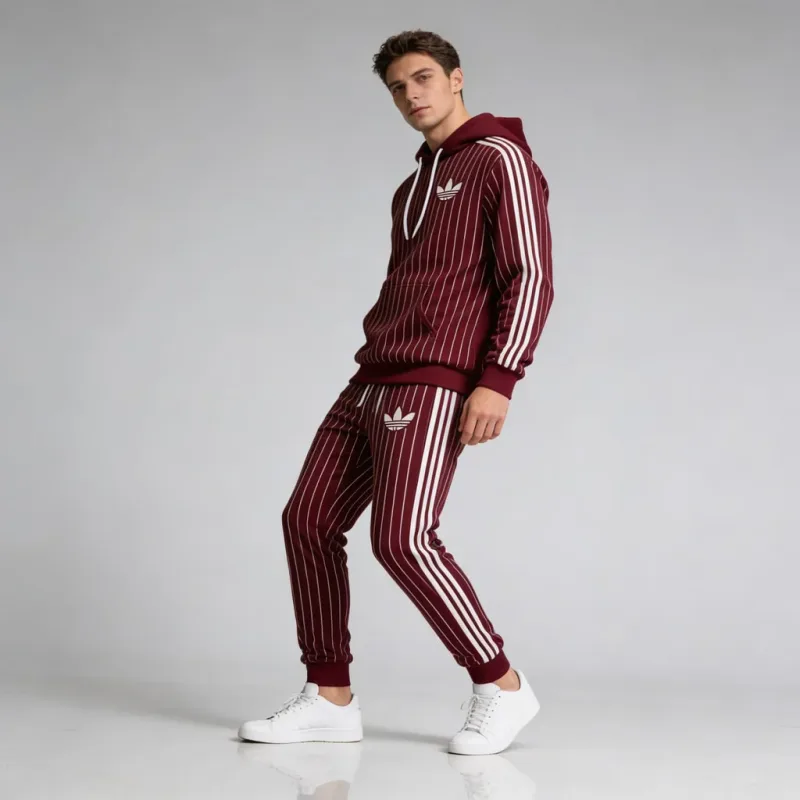 Adidas Originals Pinstripe Tracksuit Burgundy