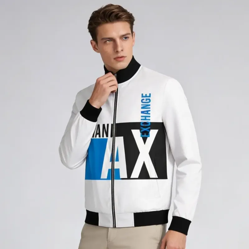 Technical Monochrome Zip Track Jacket