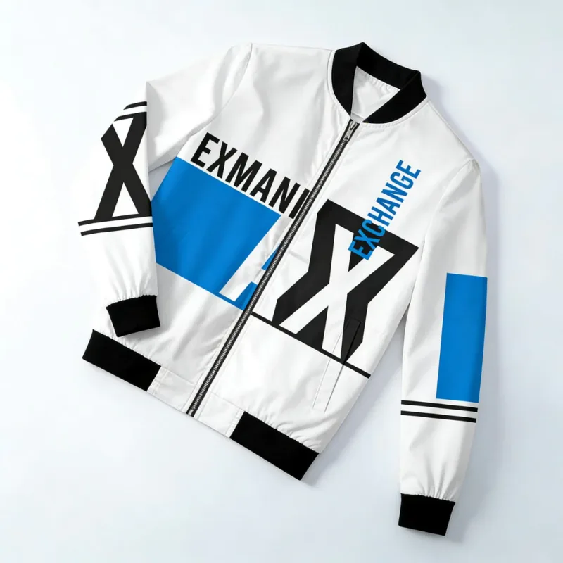 Technical Monochrome Zip Track Jacket