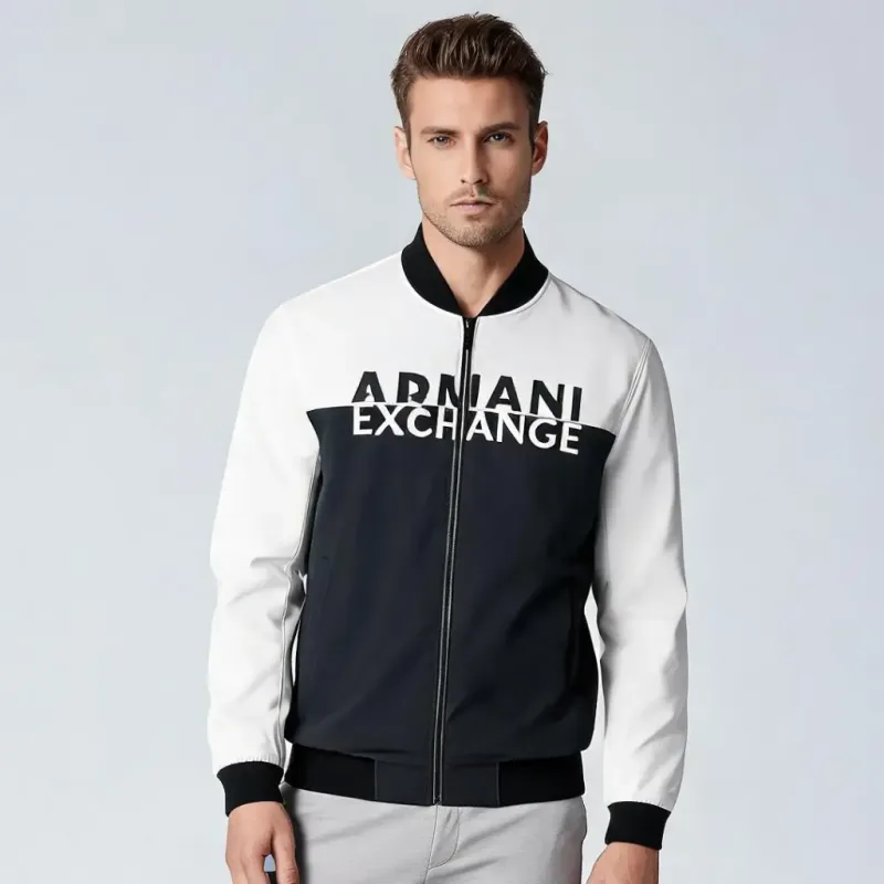 Armani Exchange Colour-Block Bomber Jacket